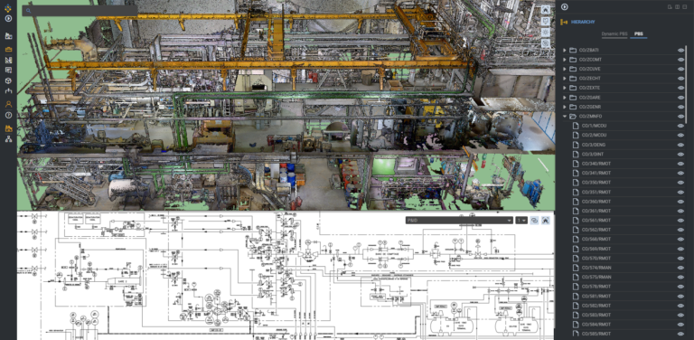 Samp connecte les éléments du modèle 3D aux schémas fonctionnels d'une installation industrielle.